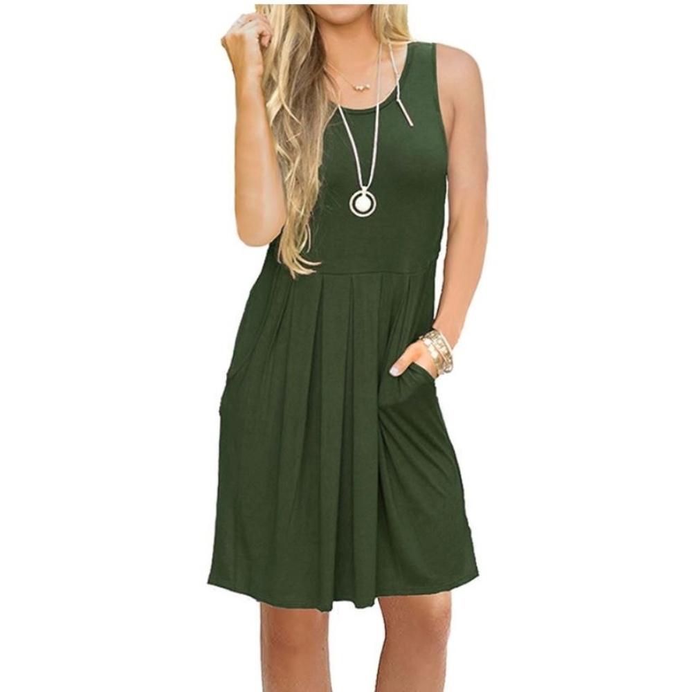LAST ONE! Cotton Summer Dress with Pockets - Picture 2 of 8